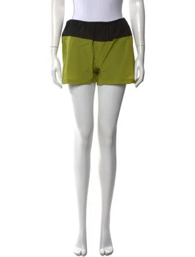 Pre-owned Cayl Colorblock Pattern Mini Shorts W/ Tags In Green