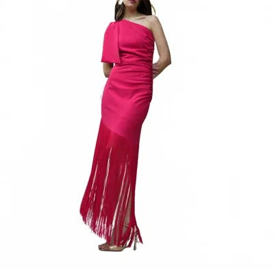 Cayro Woman Emily One-shoulder Maxi Dress In Ruby In Pink
