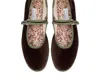 Cayumas Women's Velvet Mary Jane Shoes In Chocolate Brown In Multi
