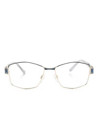 Cazal 1245 Geometric-frame Glasses In 蓝色