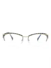 Cazal 1281 Oval-frame Glasses In 蓝色