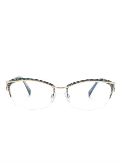 Cazal 1281 Oval-frame Glasses In 蓝色