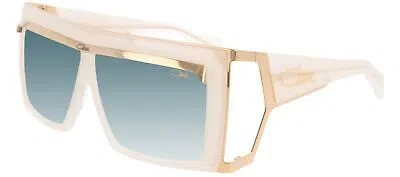 Pre-owned Cazal 300-004 Milky White-gold In Green