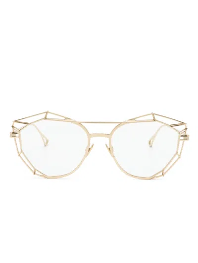 Cazal 5004 Geometric-frame Glasses In Gold