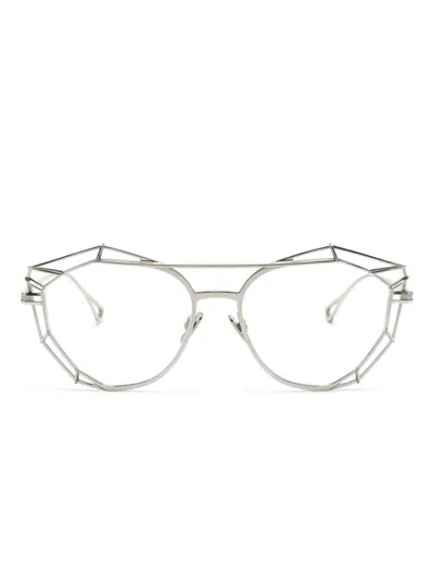 Cazal 5004 Geometric-frame Glasses In Silber