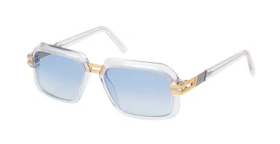 Pre-owned Cazal 6004-3 Crystal Gold/light Blue Shaded (015) Sunglasses