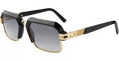 Pre-owned Cazal 6020 Sunglasses 001 Black-gold 100% Authentic In Gray