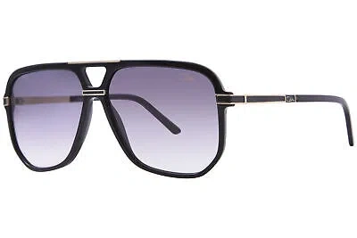 Pre-owned Cazal 6025 001 Sunglasses Men's Black-gold Pilot 58mm