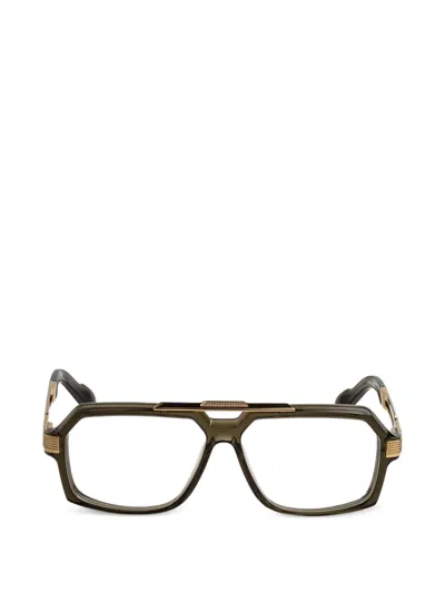 Cazal 6034 Geometric-frame Glasses In Green