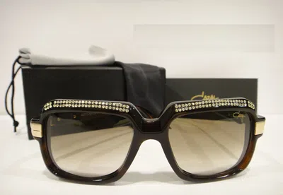 Pre-owned Cazal 607/3 Sunglasses 607 Crystal Stones Color 504 Brown Gold Authentic