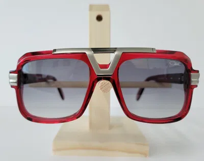 Pre-owned Cazal 664 Sunglasses Crystal Red Silver 004 Authentic In Grey Gradient