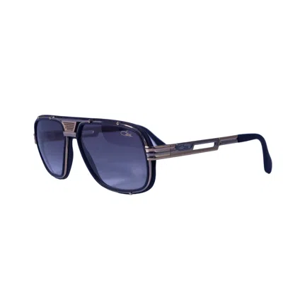 Pre-owned Cazal Aviator Sunglasses 665-002 Matte Black Gold Frame Gray Gradient Lenses Uv
