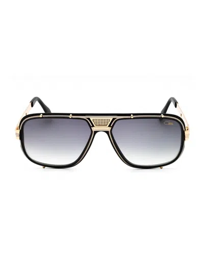 Cazal 665 Sunglasses In Black Matt - Bicolour / Grey Gradient