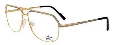 Pre-owned Cazal 7083-e-002 Gold Silver In Clear