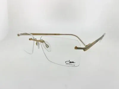 Pre-owned Cazal Prescription 7097 003 57mm Silver Gold Frame With Clear Demo Lenses