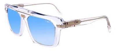 Pre-owned Cazal 8040-002 Square Crystal Silver In Blue