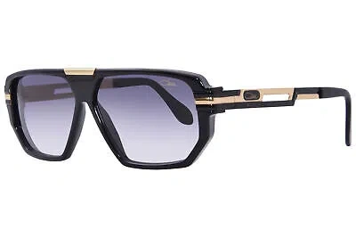 Pre-owned Cazal 8045 001 Sunglasses Men's Gold Plated/black Grey/gradient 60mm In Gray
