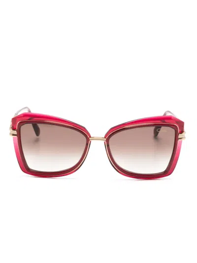 Cazal 851/2 Oversize Sunglasses In Red