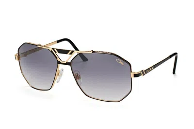 Pre-owned Cazal 9058 Black Gold/grey Shaded (001) Sunglasses