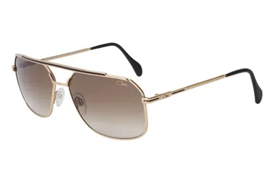 Pre-owned Cazal 9081 18k Gold Black/brown Shaded (002 P) Sunglasses