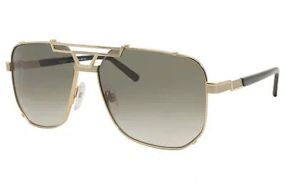 Pre-owned Cazal 9090 003 Sunglasses Men's Gold-black/green Gradient Lenses Pilot 59mm