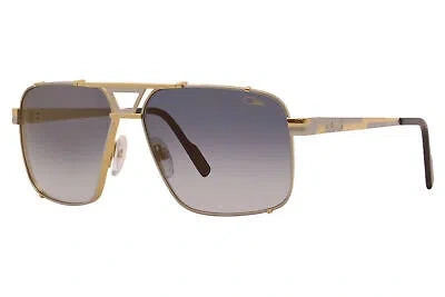 Pre-owned Cazal 9099 003 Sunglasses Men's Gold/blue Gradient Lenses Pilot Shape 59mm