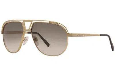 Pre-owned Cazal 9100 003 Sunglasses Men's Gold/green Gradient Lenses Pilot 61mm