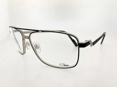 Pre-owned Cazal 9101 002 63mm Black Silver Frame With Clear Lenses