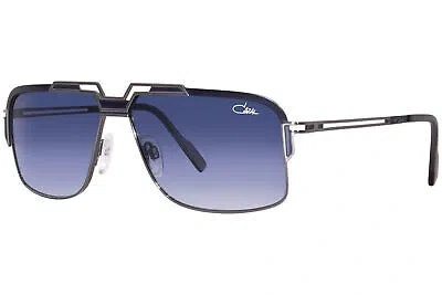 Pre-owned Cazal 9103 003 Sunglasses Men's Night Blue/gunmetal/blue Gradient Lenses 61mm
