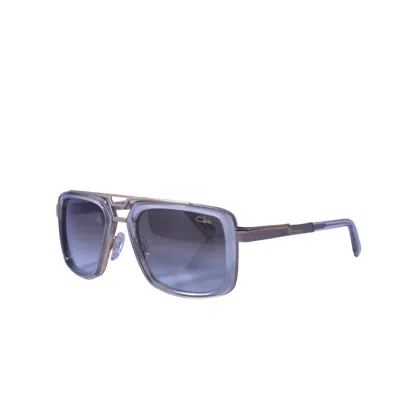Pre-owned Cazal Rectangular Sunglasses 9104-003 Brown Frame Crystal Lenses In Blue