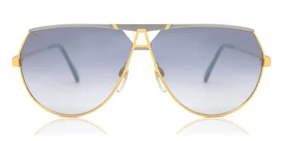 Cazal 953 100 100 Men's Sunglasses White Size 69 In Gold