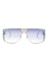 Cazal 955 Wraparound-frame Sunglasses In 白色