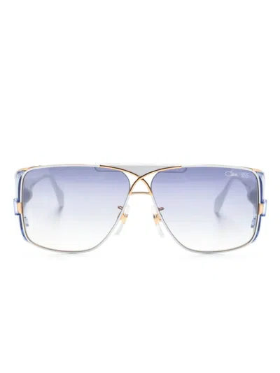 Cazal 955 Wraparound-frame Sunglasses In 白色
