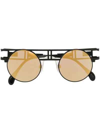 Cazal 9580 Round-frame Sunglasses In Black