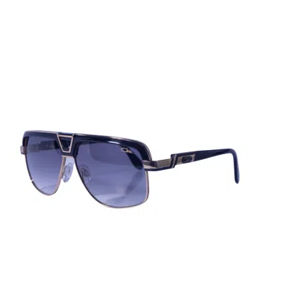 Pre-owned Cazal Rectangle Sunglasses 991-001 Black Gold Frame Grey Gradient Lenses