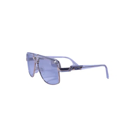 Pre-owned Cazal Rectangle Sunglasses 991-003 Crystal Bicolour Frame Light Silver Lenses