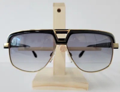 Pre-owned Cazal 991 Sunglasses Black Gold 001 Authentic In Grey Gradient