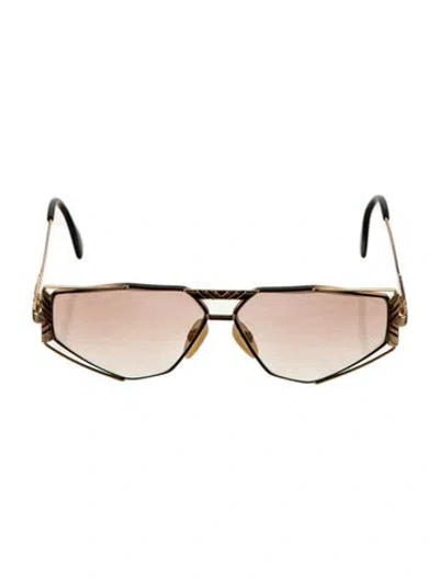 Pre-owned Cazal Aviator Gradient Sunglasses In Gold