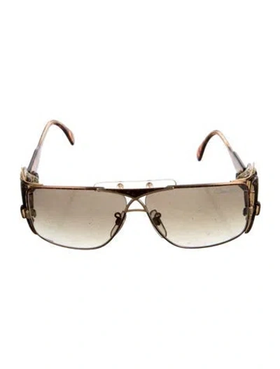 Pre-owned Cazal Aviator Tinted Sunglasses In Brown