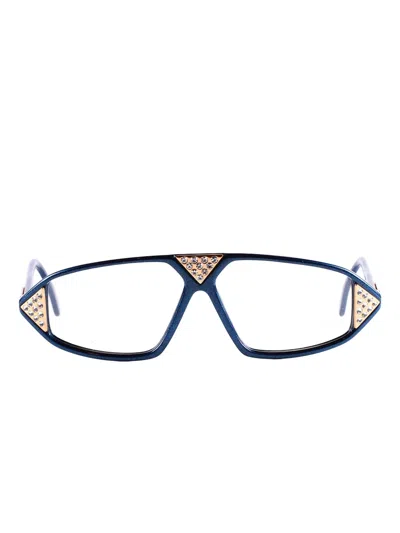 Cazal Crystal-embellished Glasses In Blue
