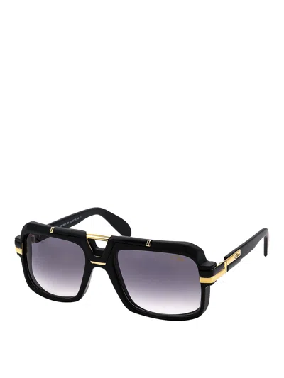 Cazal Gold-tone Detailed Matte Black Sunglasses