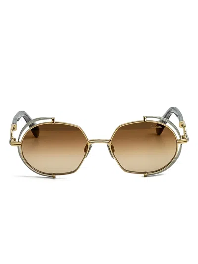 Cazal Geometric-frame 9507 Sunglasses In Gold