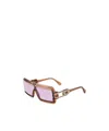 Cazal Geometric Frame Sunglasses In Gold