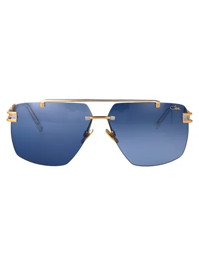 Cazal Gold Metal Sunglasses In Multi