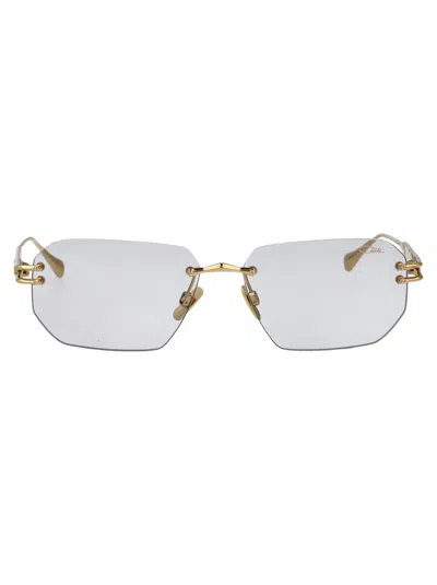 Cazal Gold Titanium Sunglasses In Blue