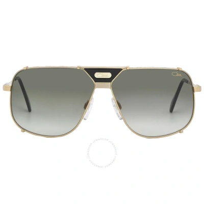 Cazal Green Gradient Navigator Unisex Sunglasses  994 004 63 In Gold / Green