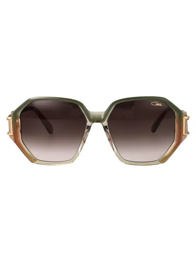 Cazal Green Plastic Sunglasses In Brown