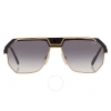 Cazal Grey Gradient Navigator Unisex Sunglasses  790/3 001 61 In Black / Gold / Grey