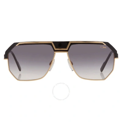 Cazal Grey Gradient Navigator Unisex Sunglasses  790/3 001 61 In Black / Gold / Grey