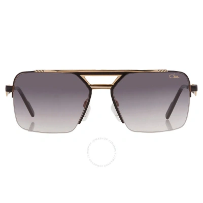 Cazal Grey Gradient Navigator Unisex Sunglasses  9102 001 61 In Black / Gold / Grey